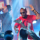 Juicy J (R) and DJ Paul of Three 6 Mafia perform onstage during MTV’s Total Request Live at the MTV Times Square Studios July 1, 2008 in New York City.